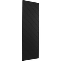 Ekena Millwork 12 W 51 H true Fit PVC diagonală șipcă stil modern fix Mount obloane, Negru