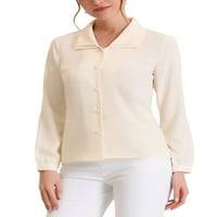 Chilipiruri unice femei de lucru șifon guler dublu buton - Up birou bluza camasa