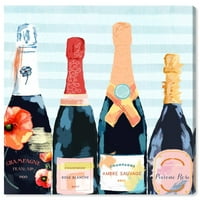 Wynwood Studio băuturi și băuturi spirtoase Wall Art Canvas printuri 'Champagne Flower' Champagne - albastru, portocaliu
