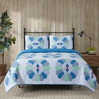 Country Living Sunflower Blue Set De Pilote Din 2 Piese, Twin
