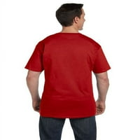 Hanes bărbați Premium Beefy - T tricou cu mânecă scurtă cu buzunar, până la 3XL