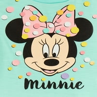 Minnie Mouse tricou și jambiere pentru fete pentru bebeluși și copii mici, Set de ținute din 2 piese, dimensiuni 12M-4T