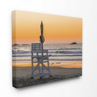 Stupell Industries Lifeguard scaun plaja apus de soare fotografie panza arta de perete de intenționat Wick