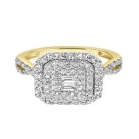 3 4ctw 10kt aur galben smarald ediție limitată veritabil certificat inel cu diamant de suvenir