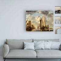 Marcă comercială Fine Art 'Shipping in a calm' Canvas Art de Jan van de Cappelle