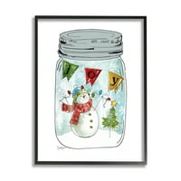 Stupell Industries Joy text om de zăpadă lumini de pom de Crăciun borcan de țară, 14, Design de Livi Finn