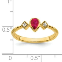 Primal Gold karat aur galben Rubin și inel cu diamante