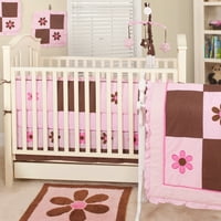 Pam ' s Petals Nursery într-o pungă Set de lenjerie de pat, roz ciocolată