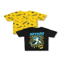 Benzi Desenate Batman Boys Peste Tot Print & Action Grafic T-Shirt, 2-Pack, Dimensiuni 4-18