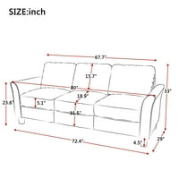 Set de canapele pentru sufragerie, canapea cu cotieră simplă și Set de Canapele tapițate cu 3 locuri, Gri