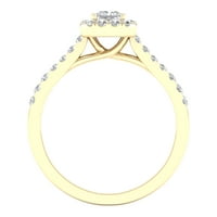 Inel de logodnă Imperial Ct TDW Princess Diamond Halo din aur galben de 10k