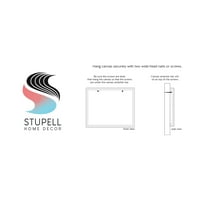 Stupell Industries Abstract blocat peisaj cu dungi albastre Galerie de pictură învelită pe pânză imprimată artă de perete, Design