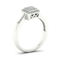 1 5CT TDW diamant Sterling argint pătrat Forma Inel de logodna