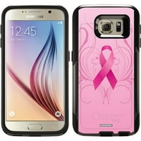 Panglică roz Swirl Design pe OtterBo Commuter seria caz pentru Samsung Galaxy S6