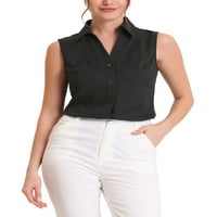 Chilipiruri unice femei cămașă fără mâneci buton de bază în jos bluza