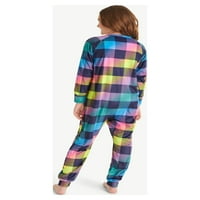 Justiție Fete Buton Fata Onesie Pijama Sleepwear, Dimensiuni 5 - & Plus