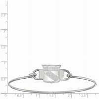 Sterling argint placat cu rodiu NHL LogoArt New York Rangers mici centru sârmă brățară