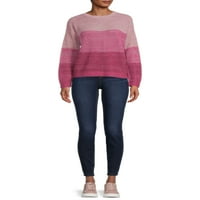 Timp și Tru femei lumină greutate Ombre Stripe pulover pulover