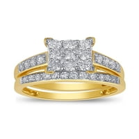 Mireasa Pentru Totdeauna 1. Carat T. W. diamant inel de nunta Set în aur galben 10K