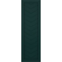 Ekena Millwork 18 W 74 h true Fit PVC cu un singur panou Chevron stil Modern obloane cu montare fixă, Verde termic