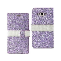 Samsung Folio Portofel Telefon Caz Samsung Galaxy J Diamant Stras Portofel Caz În Violet