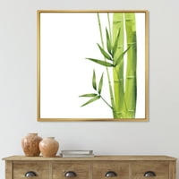 Designart 'Pădurea ramurilor de bambus V' imprimeu de artă de perete cu pânză încadrată tropicală