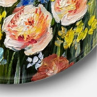 Designart 'flori sălbatice de vară galbene și roz' artă tradițională de perete din metal cerc-Disc de 23