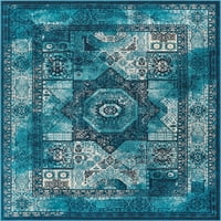 Laurent Fiatto Bine Țesut 3'11 5'3 Covor Tradițional De Epocă Etnic Mozaic Zona Albastră