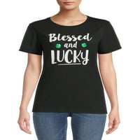 Tricou grafic Blessed Luck pentru femei de Ziua Sfântului Patrick