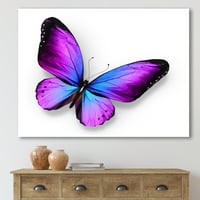 Designart 'albastru și Violet Butterfly' Modern Canvas Wall Art Print