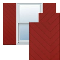 Ekena Millwork 12 W 32 h true Fit PVC diagonală șipcă stil Modern fix Mount obloane, foc roșu