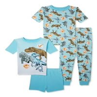 Jurassic Park Toddler Boys Bumbac Pijama Set, 4 Piese
