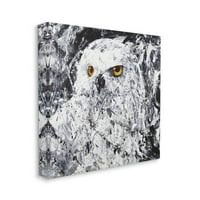 Stupell Industries modern Snowy Owl Galerie de pictură portret învelită pe pânză imprimată artă de perete, Design de Joseph Marshal