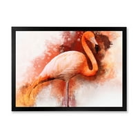 Designart 'portret Abstract al Pink Flamingo II' imprimare de artă încadrată la fermă