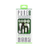 Universal Industries Hm226: Pure Plus Deluxe Stereo Buds cu microfon în pachet verde de 3
