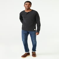 Montaj gratuit Bărbați texturate Duo Raglan Henley cămașă cu mâneci lungi