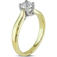 Carat T. W. diamant 14kt inel de logodnă din aur în două tonuri
