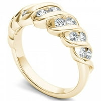 3 4CT TDW diamant 14k aur galben trupa de nunta