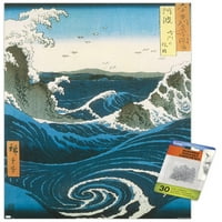 Utagawa Hiroshige-Naruto Whirlpool, Provincia Awa afiș de perete cu știfturi, 14.725 22.375
