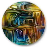 Designart 'Colour Spiral Fusion IV' modern Circle Metal Wall Art-Disc de 36