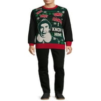 Elf bărbați Buddy Crăciun pulover cu mâneci lungi