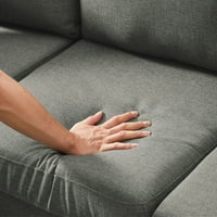Canapea secțională în formă de l de 72, canapea orientată spre mâna stângă cu Otoman și perne, canapea secțională reversibilă