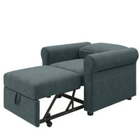 Aukfa Modern Sofa Bed Chair-3-in-Linen Convertible Sofa Sleeper Chair pat-reglați Spătarul pat de o persoană-scaun pat de dormit