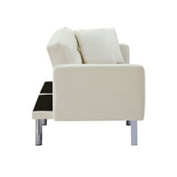 Canapea extensibilă modernă din catifea Aukfa, canapea extensibilă Convertibilă Loveseat cu brațe și perne pentru sufragerie