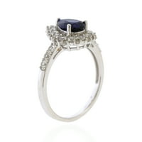 Jay Heart proiectează argint Sterling creat safir și a creat inel de safir alb