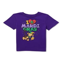 Tricou Mardis Gras pentru băieți și fete Mardi Gras, dimensiuni 2t-5T