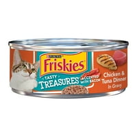 Purina Friskies Gravy Wet Cat Food; Gustoase Comori Pui & Ton Cina Accentuate Cu Bacon-5. oz. Poate