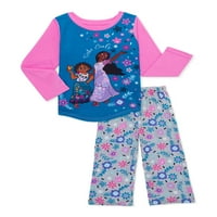 Disney Encanto Girls Mirabel Top Cu mânecă lungă și pantaloni pijama Sleepwear Set, 2 piese, dimensiuni 4-10