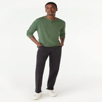Cămașă Henley de îmbrăcăminte pentru bărbați cu asamblare gratuită, cu mâneci lungi, dimensiuni XS-3XL