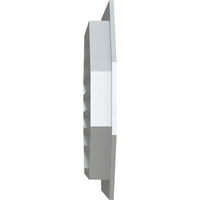Ekena Millwork 26 W 16 h octogon orizontal Alungit funcțional, aerisire cu fronton din PVC cu cadru plat de 1 4